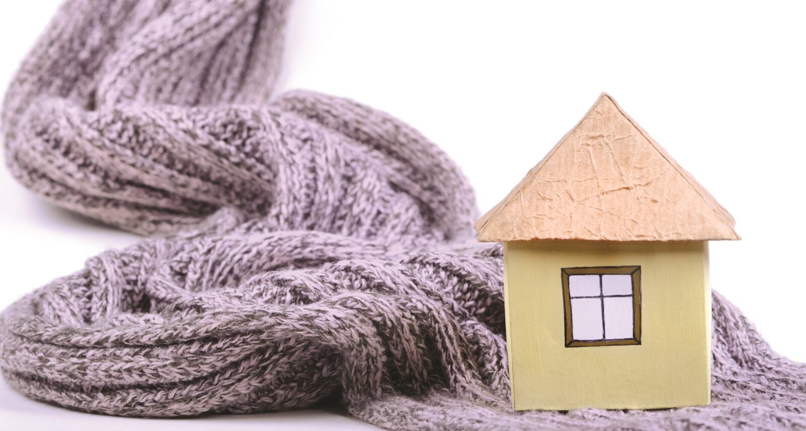 House and the scarf on a white background